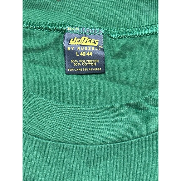 VINTAGE 1980s Jerzees Irish‎ Lucky 4 Leaf Clover T Shirt Size Large Made In USA - Picture 3 of 4